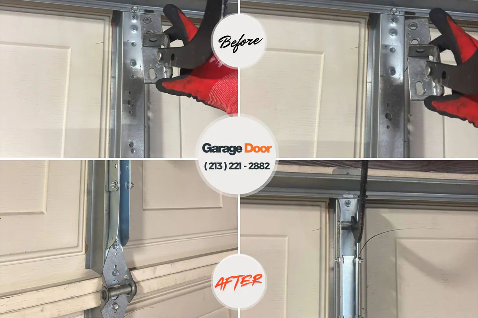 Before and after: garage door repair Connell, WA
